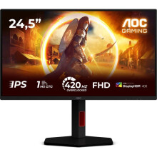 Monitor PC Gamer - AOC - 24,5'' - FHD - 420Hz (OC, 400Hz nativo) - Pannello Fast IPS - 0,3ms - Regolabile in altezza - 25G4KUR