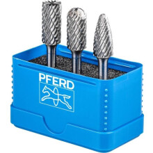 Set van freesjes op steel - PFERD - 21901414 - Wolfraamcarbide - Lengte 25 mm - Diameter 6 mm