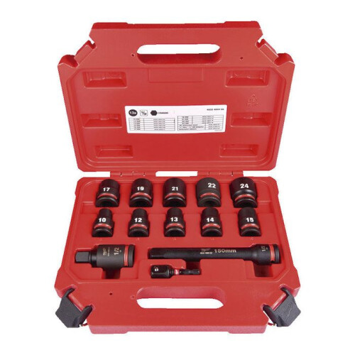 Milwaukee 1/2'' Shockwave 1/2'' IMPACT SOCKET SET STD-13PC - MILWAUKEE - 4932480456