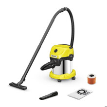 Karcher WD 3 S V-15/4/20 stof- en waterzuiger - Vermogen 1000W - Capaciteit 15L - RVS tank - 4m slang