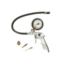 Compressortoebehoren - Gonfly - Accessoireset - Pistool met Manometer - 3 Opzetstukken - Kunststof