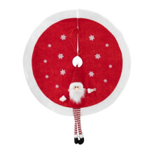 Weihnachtsteppich - FEERISCHE LICHTER &amp; WEIHNACHTEN - Weihnachtsmann - Rot - Rund - 90 cm