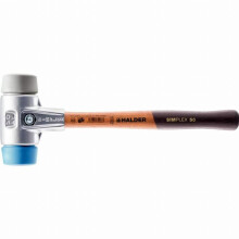 Martello HALDER SIMPLEX TPE morbido / TPE medio con custodia in alluminio e manico in legno - D=30 mm - 3113.030