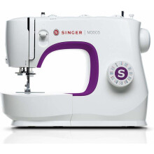 Macchina da cucire Singer M3505 - Bianco e viola - 75 W - Telaio in metallo