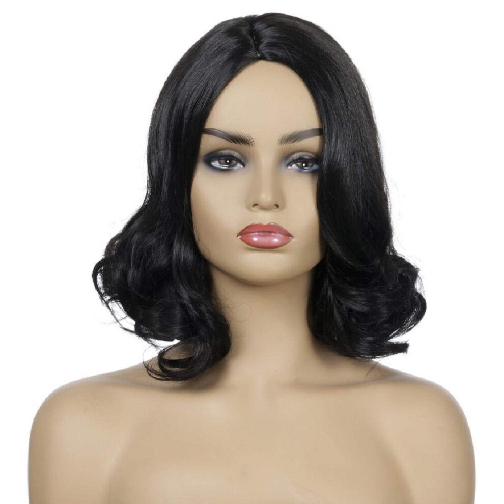 Unisex Black Heat Resistant Short Curly Synthetic Wig For Women Natural Hairlike Texture For Party Cosplay