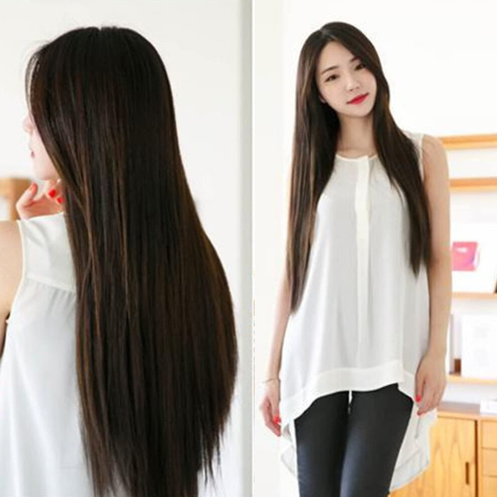 Long Straight Synthetic Lace Front Wig for Women 26 Inch Heat Resistant NaturalLooking Fiber