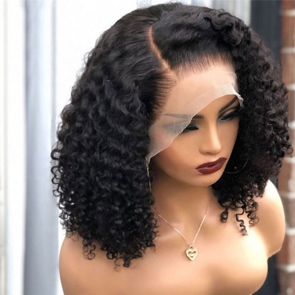 Unisex Human Hair Lace Front Wig Curly Ombre Honey Blonde 13X4 V Part Brazilian Virgin Hair 150% Pre Plucked Hd Lace 14 Inch