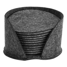 Heaveant Cup Mat, 10pcs Felt Drinks Tea Cup Mats Coasters Round Insulation Mat Decoration with Storage Box