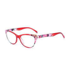 Óculos de leitura práticos com estampa floral, vermelho 2.5