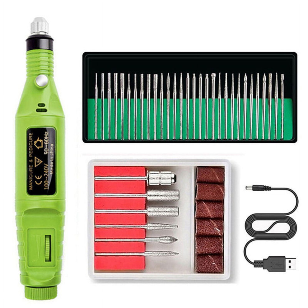 Electric Nail Drill Nail Drill Machine Nail File E File Drill Set Kit for Acrylic Nails Gel Nail Glazing Drill,Green