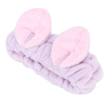 Cat Ear Makeup Headband Soft Comfortable Fabric Keeps Hair Back for Face Wash Skincare Purple