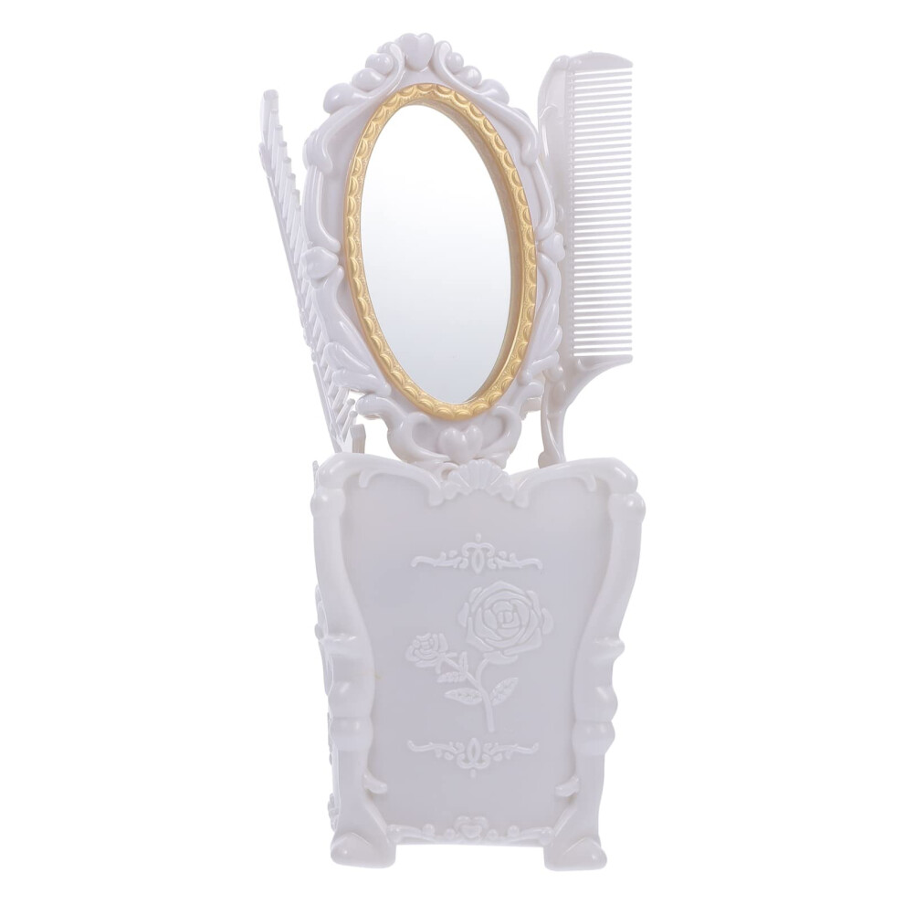 Hair Brush Set with Vintage Mirror, Detangling Smooth Glide Comb for Wet and Dry Hair