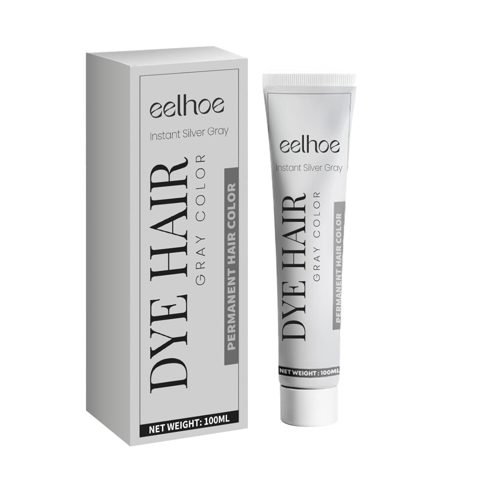 Cream,Silver Silver Gray Hair Dye Cream 100Ml, Permanent Silver Hair Color For All Hair Types, Professional Even Coverage