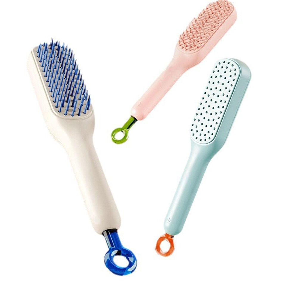Detangling Hair Brush Set of 3 with Retractable Bristles, Self Cleaning Brush for Wet and Dry Hair