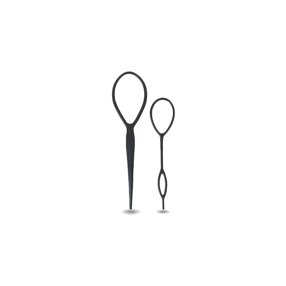 Unisex Black 2Pcs Hair Braid Tool Set For Fast Styling With French Braid Maker Loop For Women And Girls