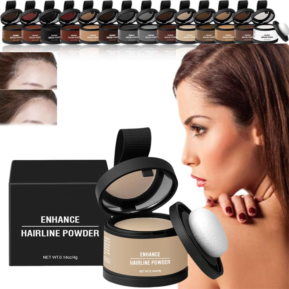 Root Touch Up Powder with Mirror, Waterproof Hairline Powder for Thinning Hair, Instant Natural Finish