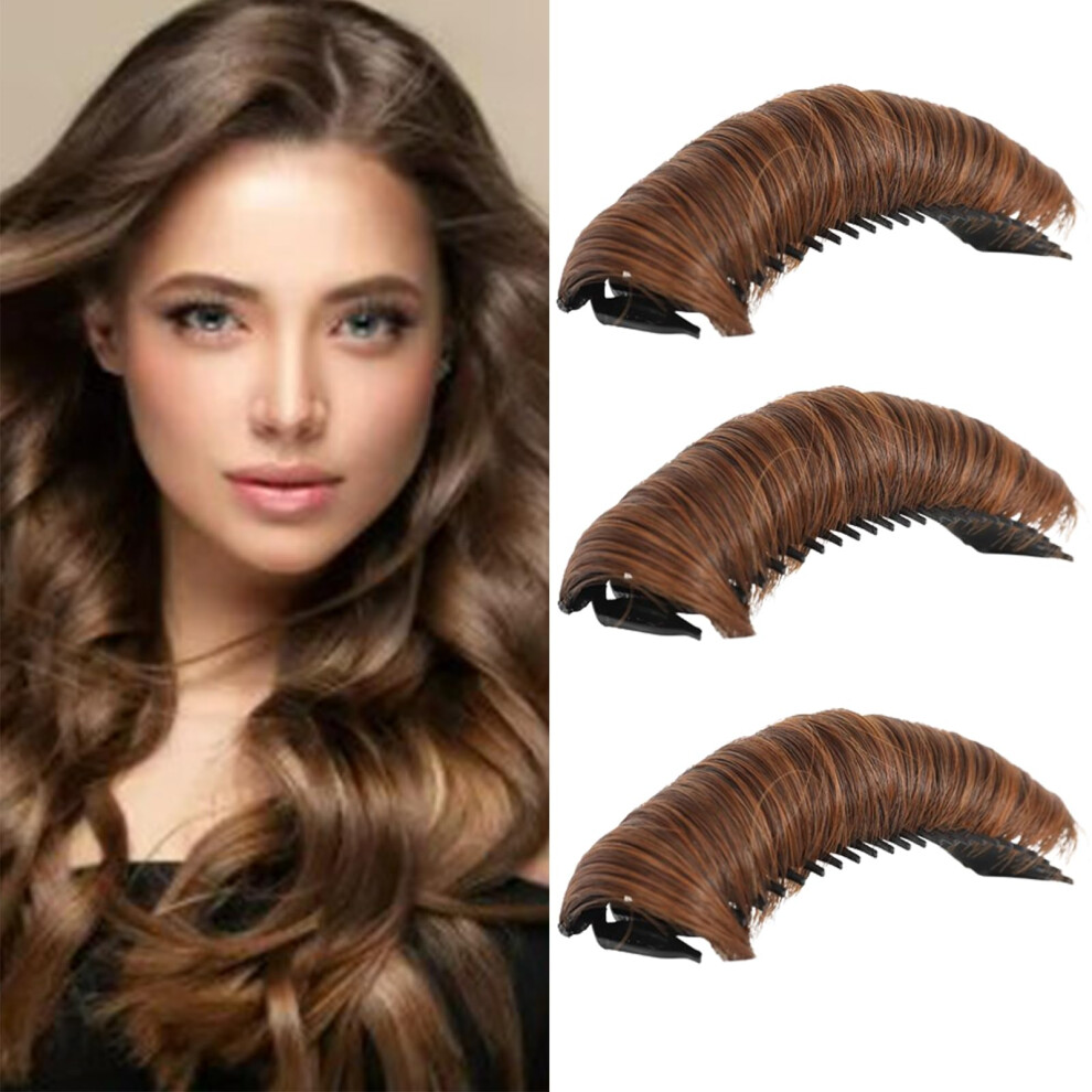 Light/Brown Invisible Hair Pad 3Pcs For Instant Volume Boost With Secure Comb Grip One Size