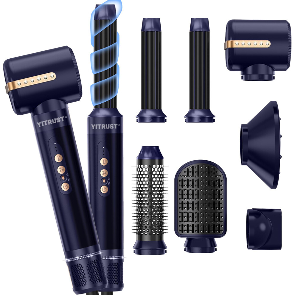 7 in 1 Blow Dryer Brush with Diffuser and Concentrator, Speed Ionic Hair Dryer Styler