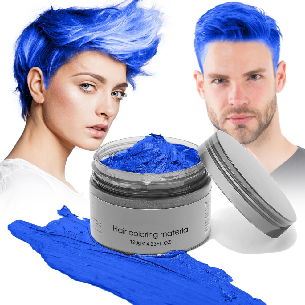 Blue Temporary Hair Color Wax 4.23 Oz Â Instant Washable Styling Wax For Cosplay And Party Looks