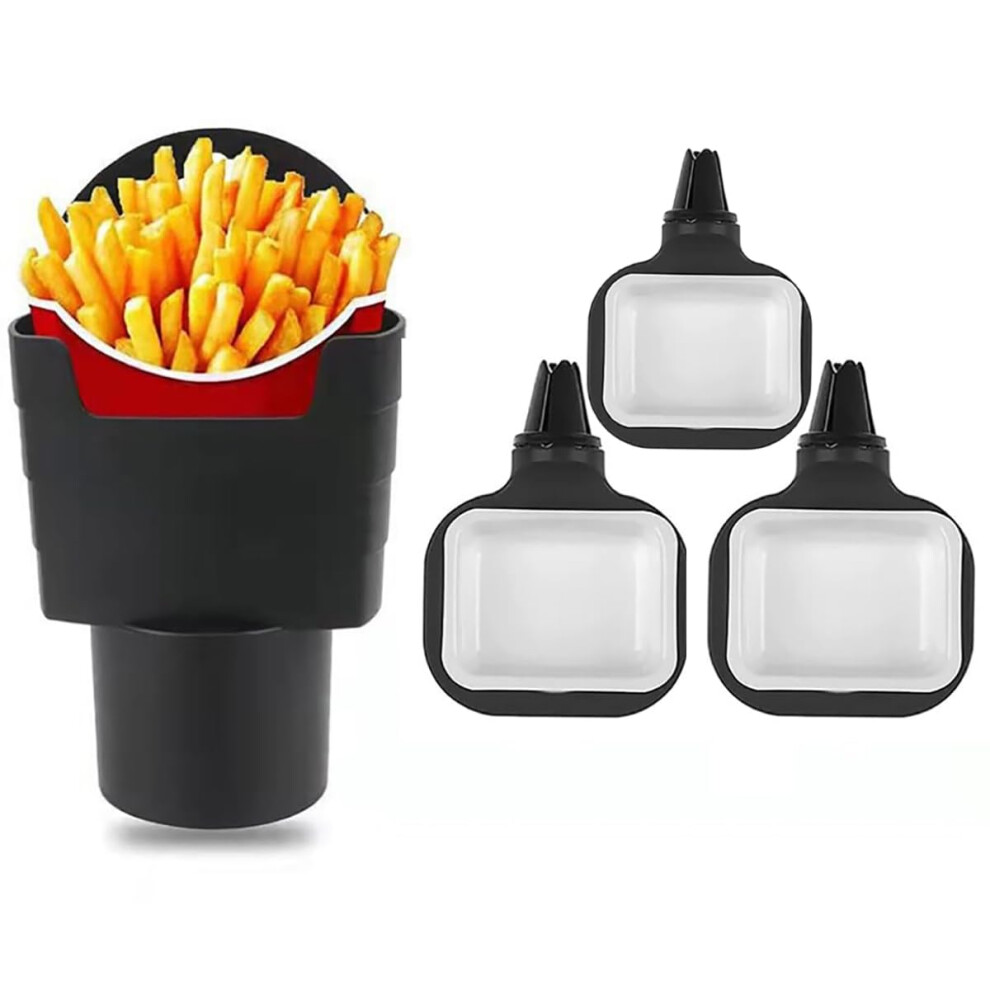 4 Pack Car Sauce Holder Air Vent Storage Rack For Eqs Suv 2025, French Fry & Ketchup Organizer Black 9164114090799