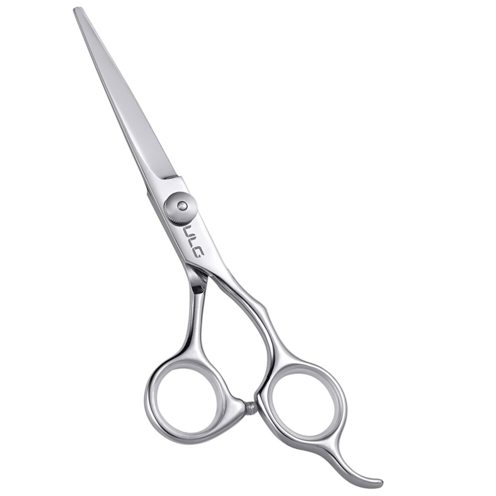 Silver Hair Cutting Scissors 6.5 Inch Professional Barber Shears Japanese Stainless Steel With Ergonomic Handle And Adjustable Tension