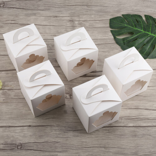 Ατομικό κουτί για cupcakes, κουτί δώρου σε σχήμα καρδιάς για λιχουδιές αρτοποιίας, με 1