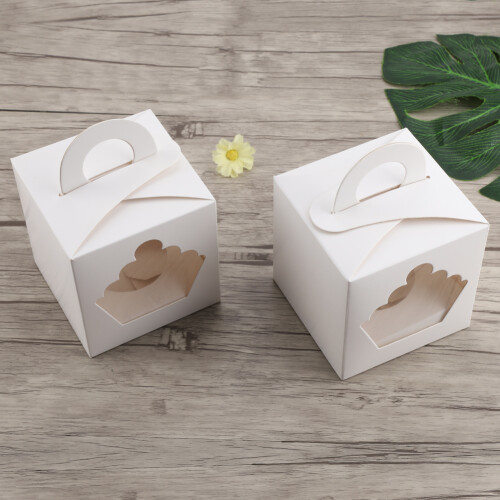 Ατομικό κουτί για cupcakes, κουτί δώρου σε σχήμα καρδιάς για λιχουδιές αρτοποιίας, με 2