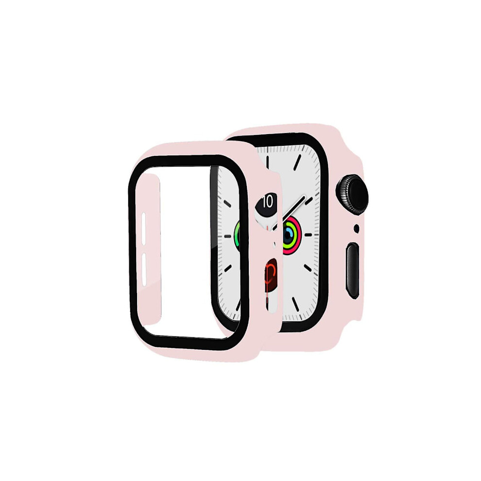 Glass+ Cover Compatible With Apple Watch 44Mm 40Mm, Screen Protector + Bumper For Iwatch 42Mm 38Mm, Series 5 4 3 Se 6, Pink 9482828569852