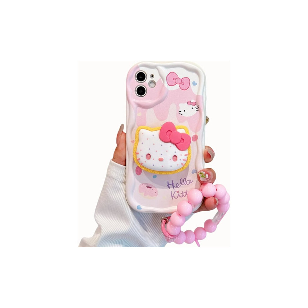 Compatible Cute Cat Case For Iphone 12 Pro Max, Kawaii Stand & Pendant, Cartoon Transparent Soft Tpu Cover Pink 9482828569746