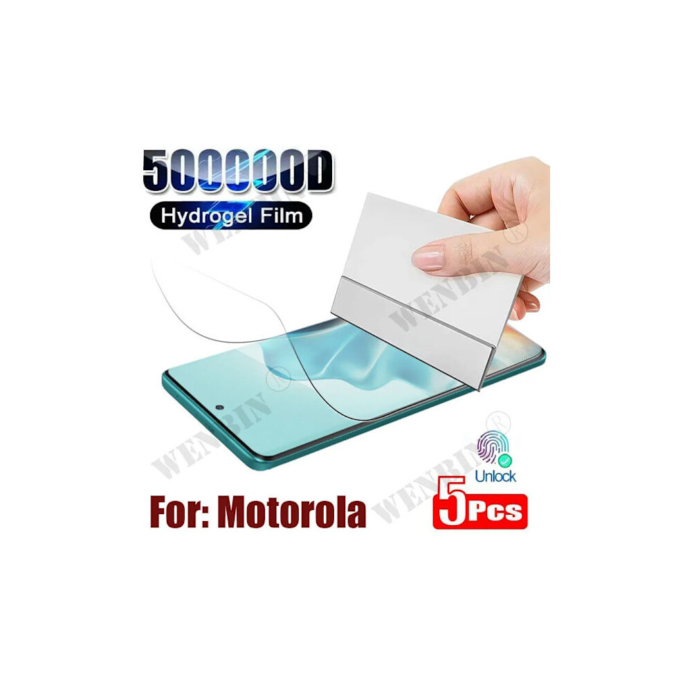 5-Pack Hydrogel Film Compatible Motorola Edge 60 Fusion Pro Neo G86 G85 G56 G55 G16 G15 Power - Full Cover Screen Protector 9482828569944