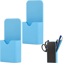 Magnetic Marker Holder Pen Organizer for Whiteboard or Fridge, Compatible with Metal Cabinets, 2-Pack (Blue) by Casewin