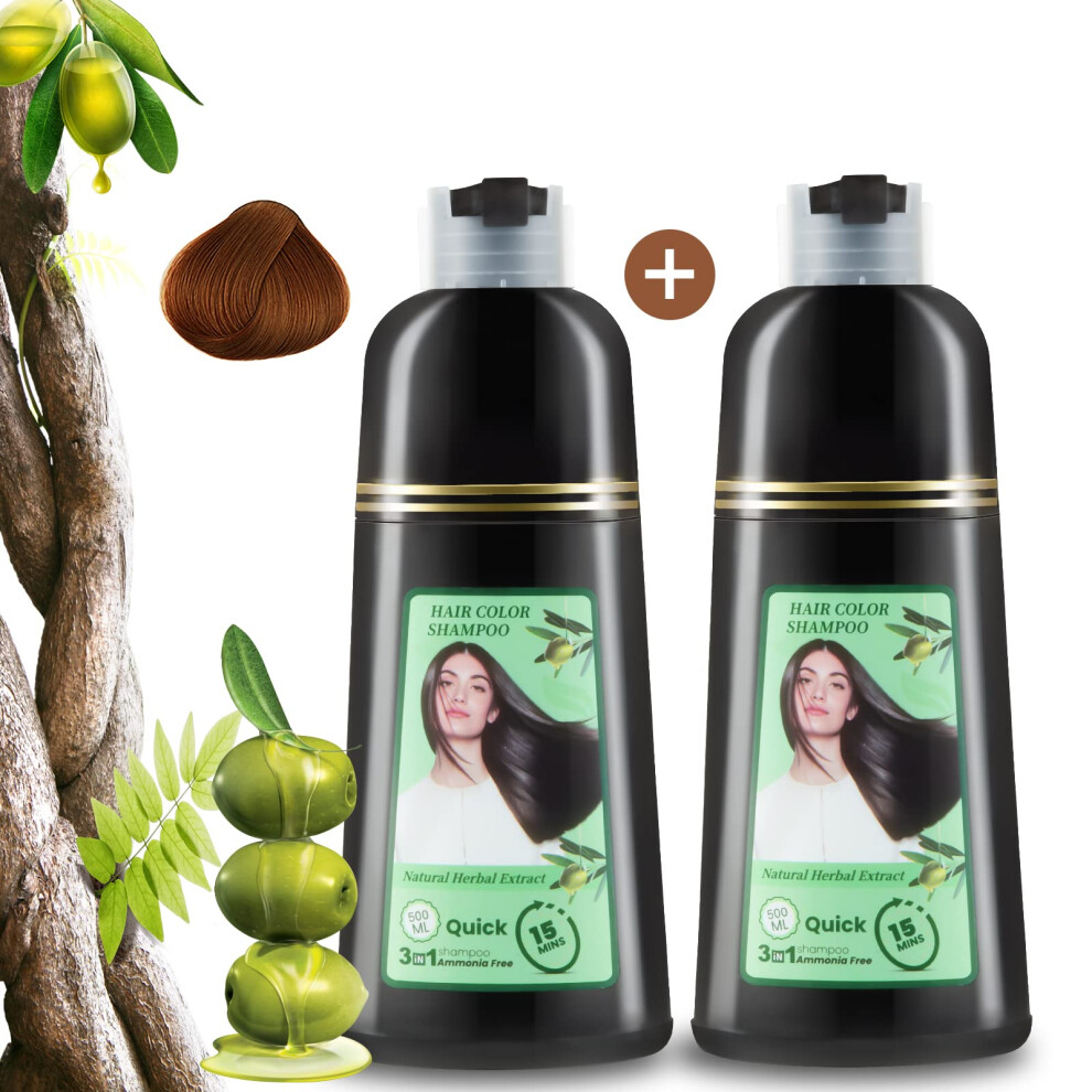 Black/Gray Hair Dye Shampoo 3 In 1 Ammonia Hair Color, Fast Coverage, Herbal Nourishing Formula