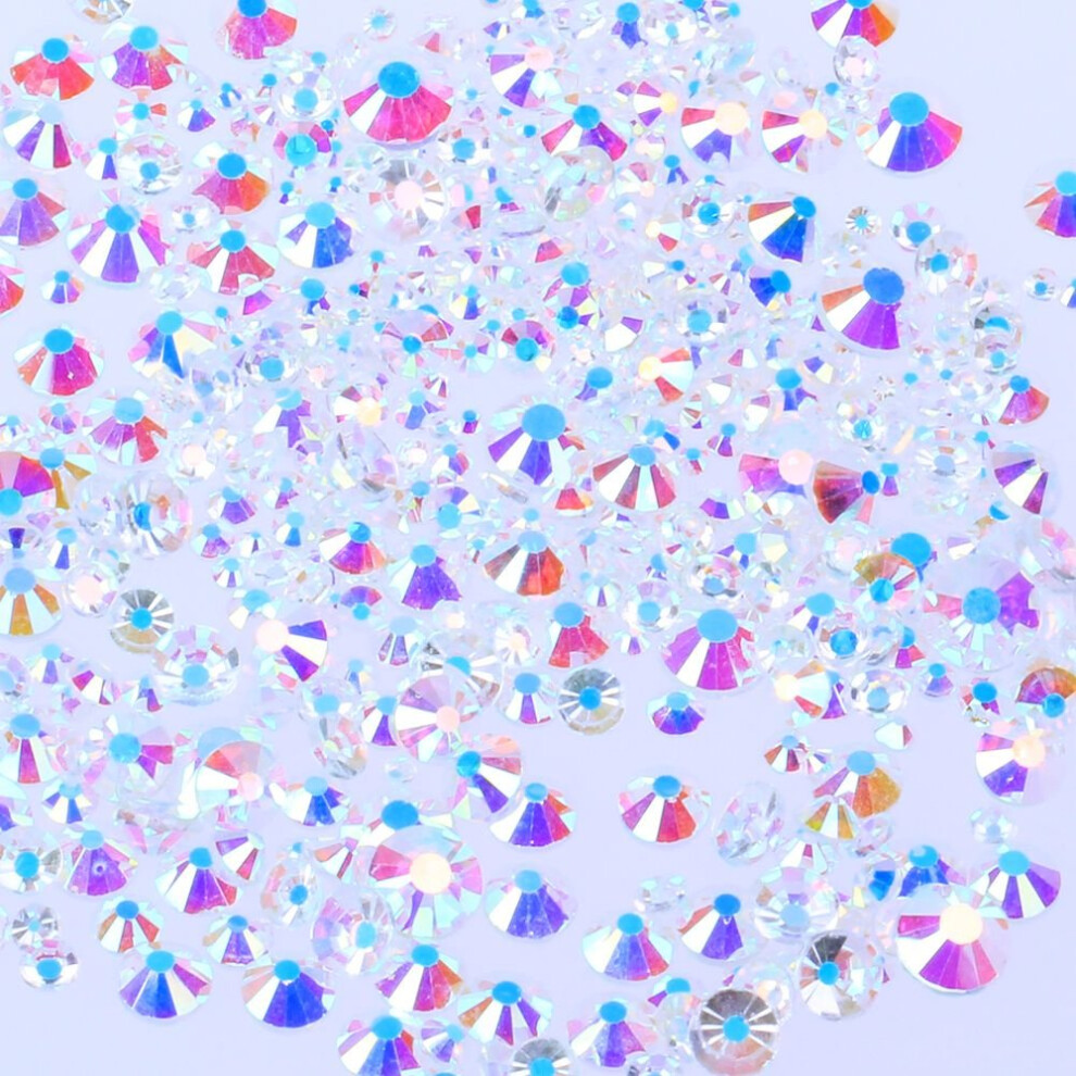 Nail Rhinestones Clear AB ss3 1.2mm 1440pcs Flatback Glass for DIY 3D Nail Art Decorations