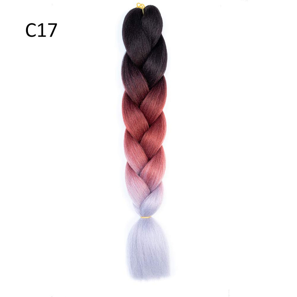 Unisex Long Cosplay Wig Synthetic Gradient Color 60Cm Twist Braids Ponytail Hair Extension For Women