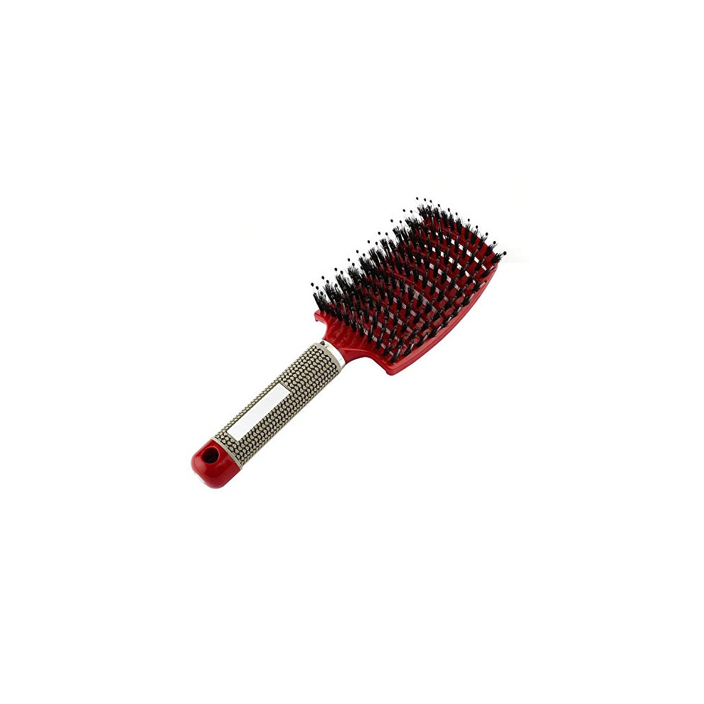 Hair Brush with Bristle and Nylon for Gentle Scalp Massage, Detangling Wet Curly Hair, Salon Styling