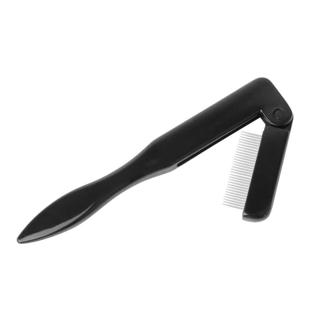 Folding Eyelash Comb and Separator with Stainless Steel Teeth for Precise Lash and Brow Grooming