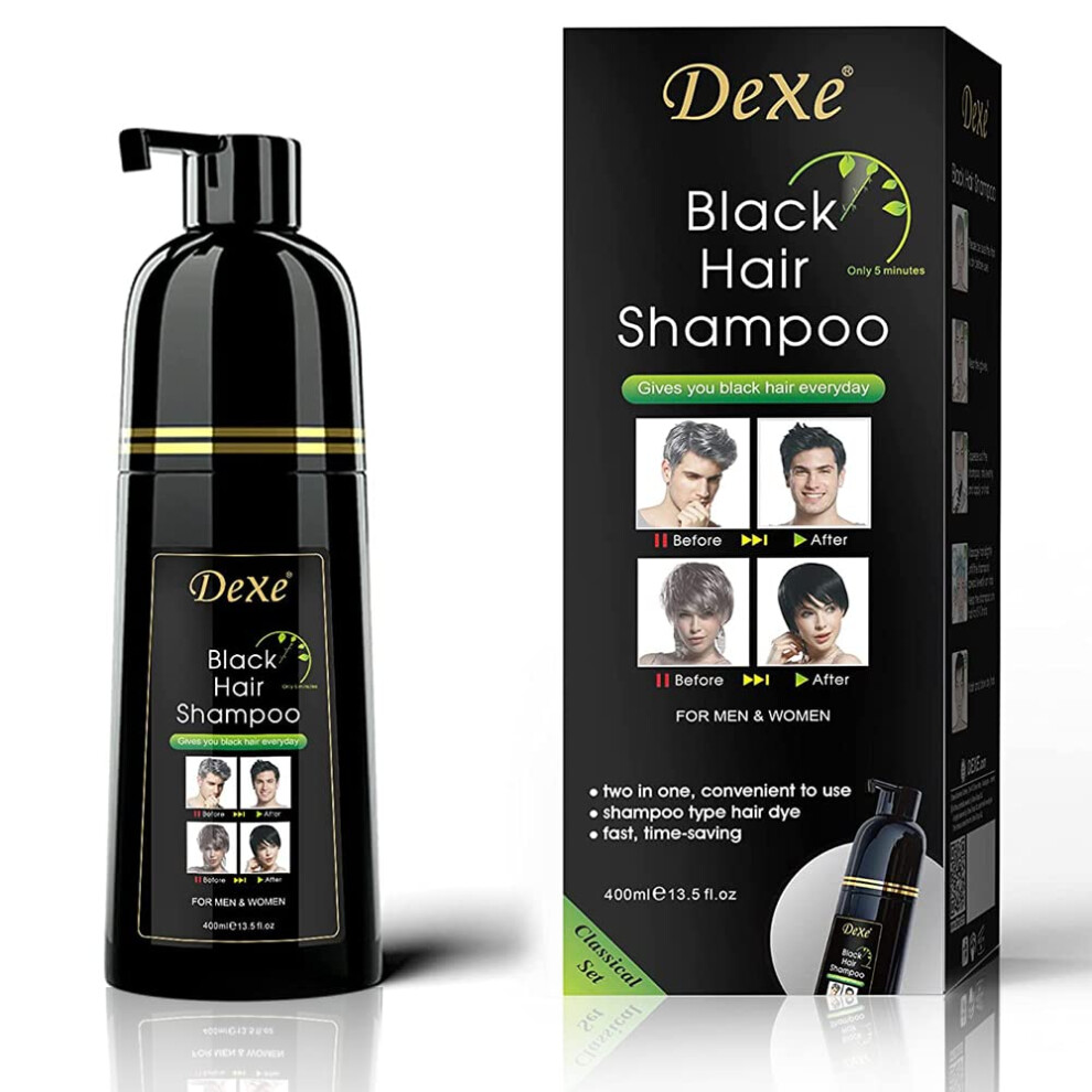 Black Hair Dye Shampoo Ammonia Formula For 100% Gray Coverage With Botanical Conditioning