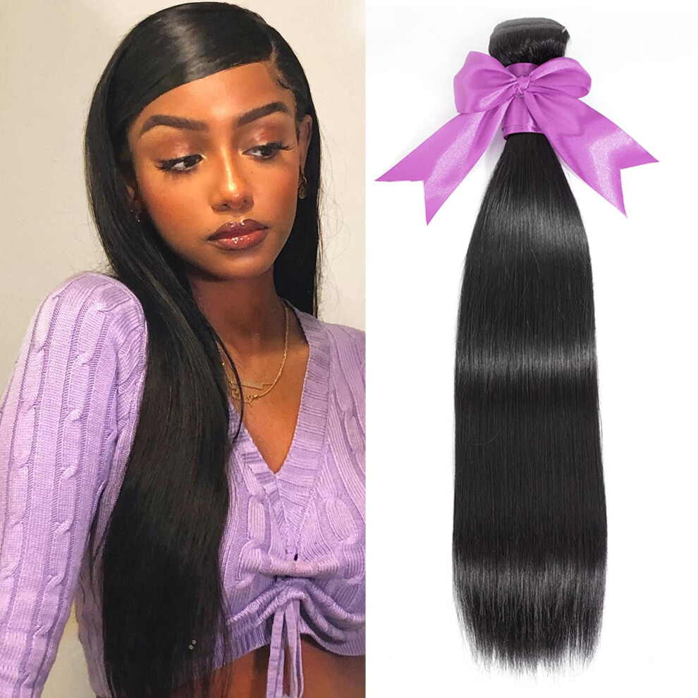 16 Inch Straight Brazilian Virgin Human Hair Bundles 10A Double Weft Full Volume Extensions