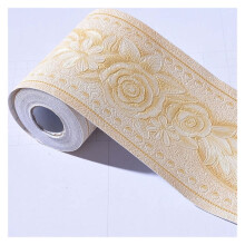 3D Floral Wallpaper Border Removable Waterproof Wall Border Sticker for Bathroom or Living Room 5mx10.5cm