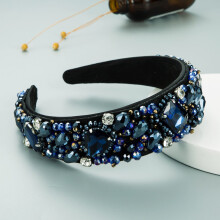 White Fabric Crystal Headband with Comfortable Nonslip Fit, Durable Elegant Hair Accessory for Party