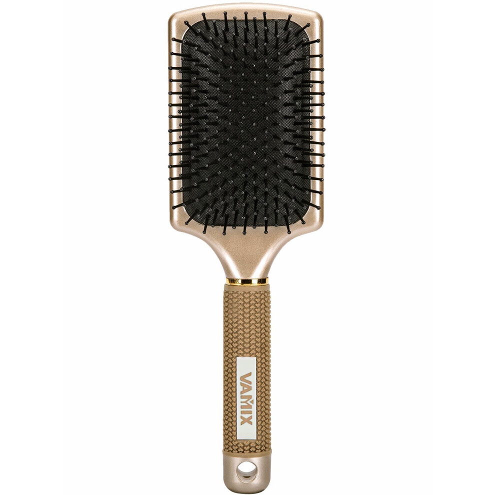Gold Velvet Touch Paddle Hair Brush for Men Women and Kids, Fast Detangling and Smooth Finish