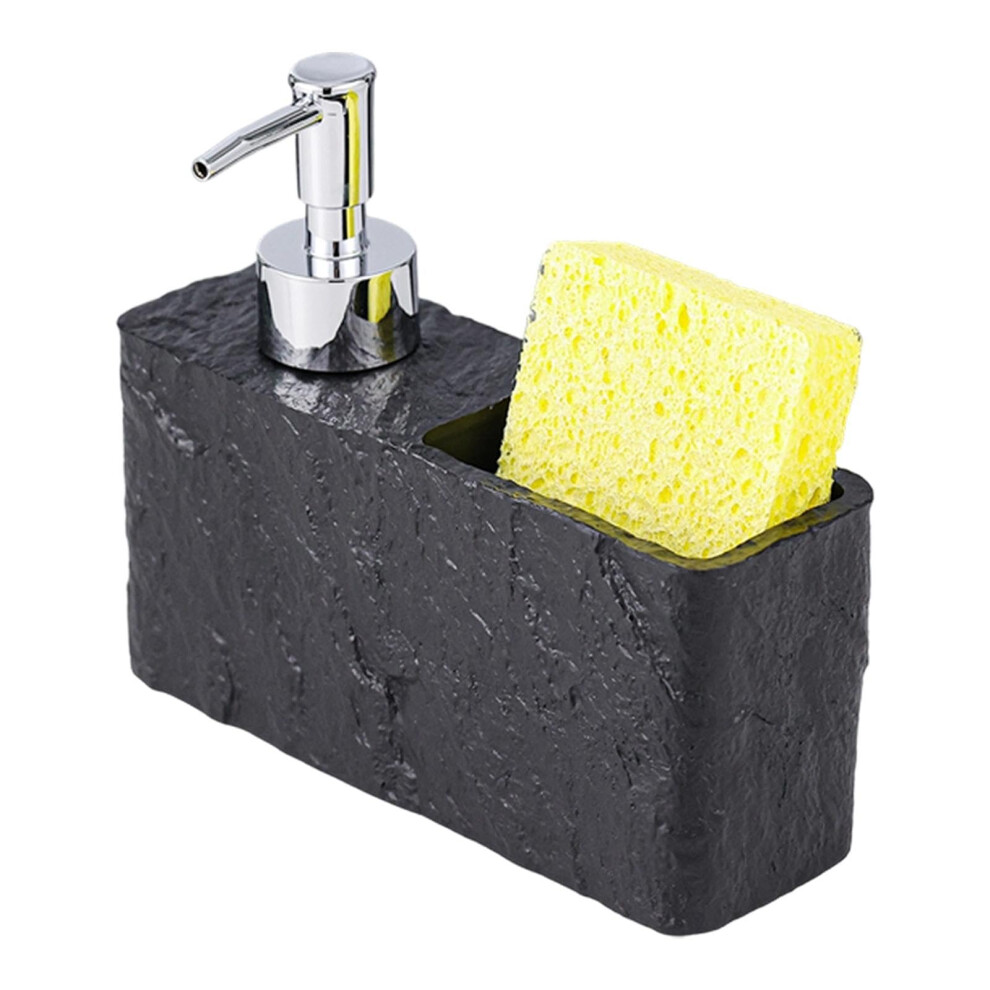 Black Resin Soap Dispenser With Builtin Sponge Holder For Kitchen Sink Organizer 9365369352223
