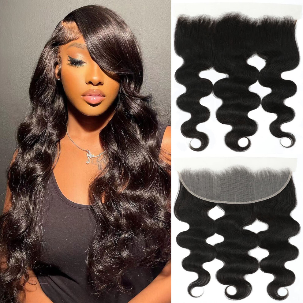 Unisex 13X4 Hd Lace Frontal Human Hair Wig 18 Inch Body Wave Pre Plucked Hairline 150% Density
