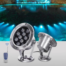 LED Underwater Pond Lights RGB IP68 Stainless Steel Fountain Spotlights AC 24V 360 Adjustable
