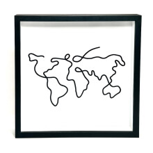 Travel Memory Shadow Box 11x11 Keepsake Display Frame with Loading Slot and World Map Design