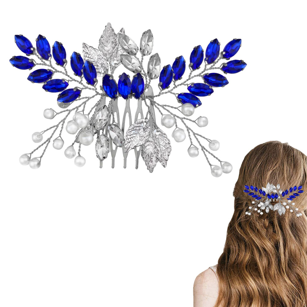 Unisex Bridal Crystal Rhinestone Hair Comb For Wedding Brides And Bridesmaids, Sparkling Secure Hold