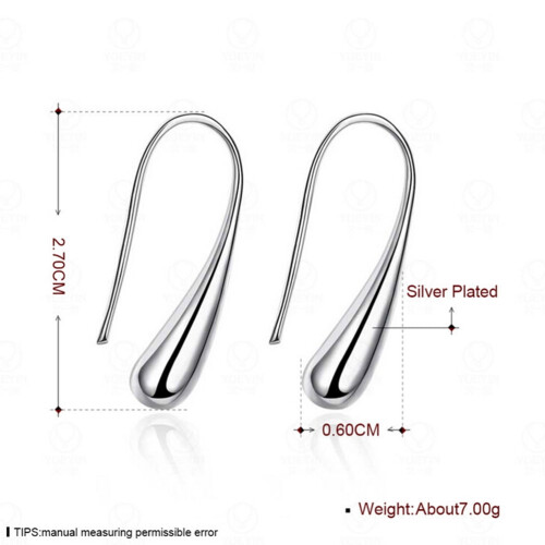 Sterling Silver Plated Thread Drop Earrings Teardrop Back Earrings 2