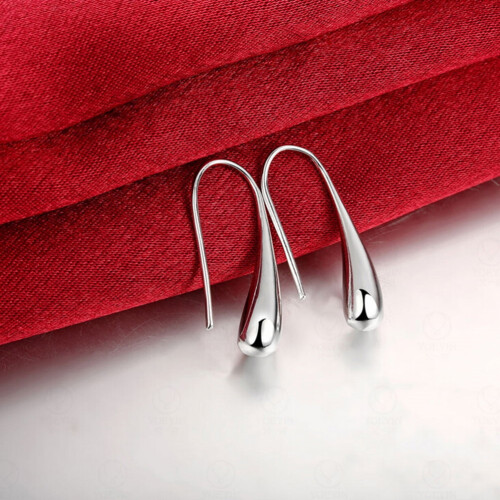 Sterling Silver Plated Thread Drop Earrings Teardrop Back Earrings 1
