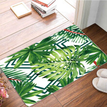 Ycolew Green Washable Area Rug - Botanical Print Small Modern Abstract Non-Slip Rugs for Living Room Bedroom