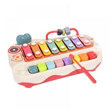 2 in 1 Baby Piano Xylophone for Toddlers, 8-Key Musical Toy with Mallets, Compatible with Early Learning for Ages 2-4